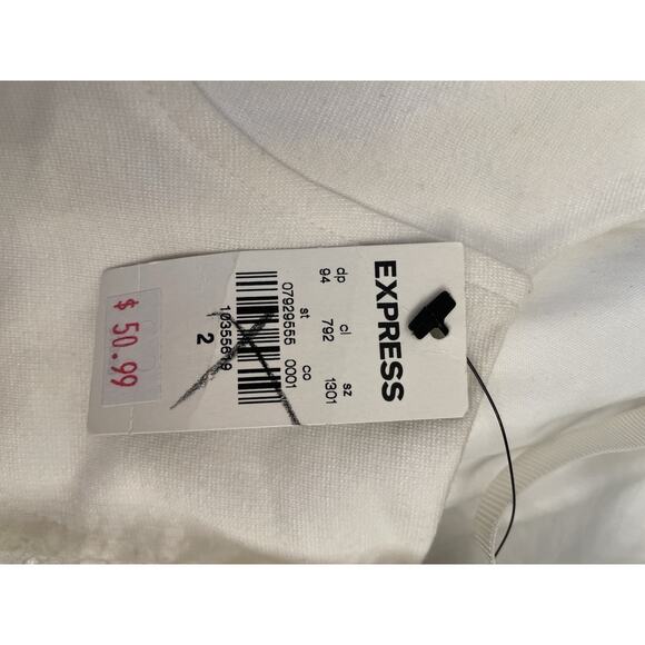 Express White Body Con Mini Dress Lace Zipper Size 2 NWT Graduation - Picture 5 of 5